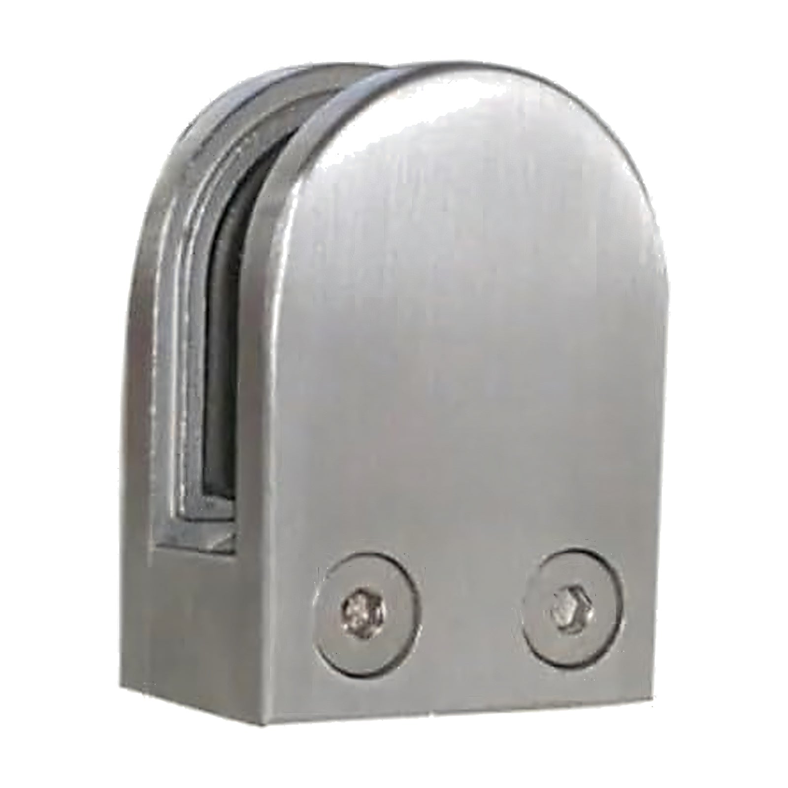 316 stainless steel square back glass clamp, side view