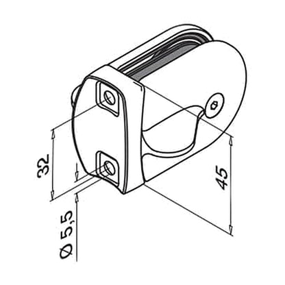 316 stainless steel glass gate hinge technical drawing
