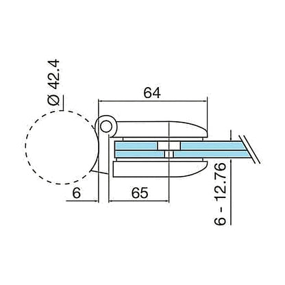 316 stainless steel glass gate hinge technical drawing