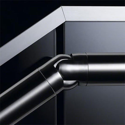 Adjustable handrail elbow installed on a balustrade run