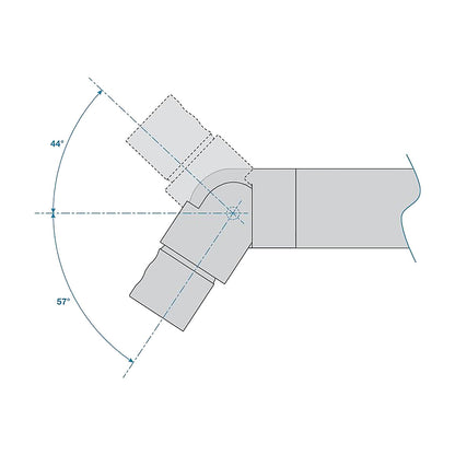 316 stainless steel adjustable handrail elbow technical drawing
