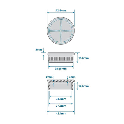 316 stainless steel handrail end cap technical drawing