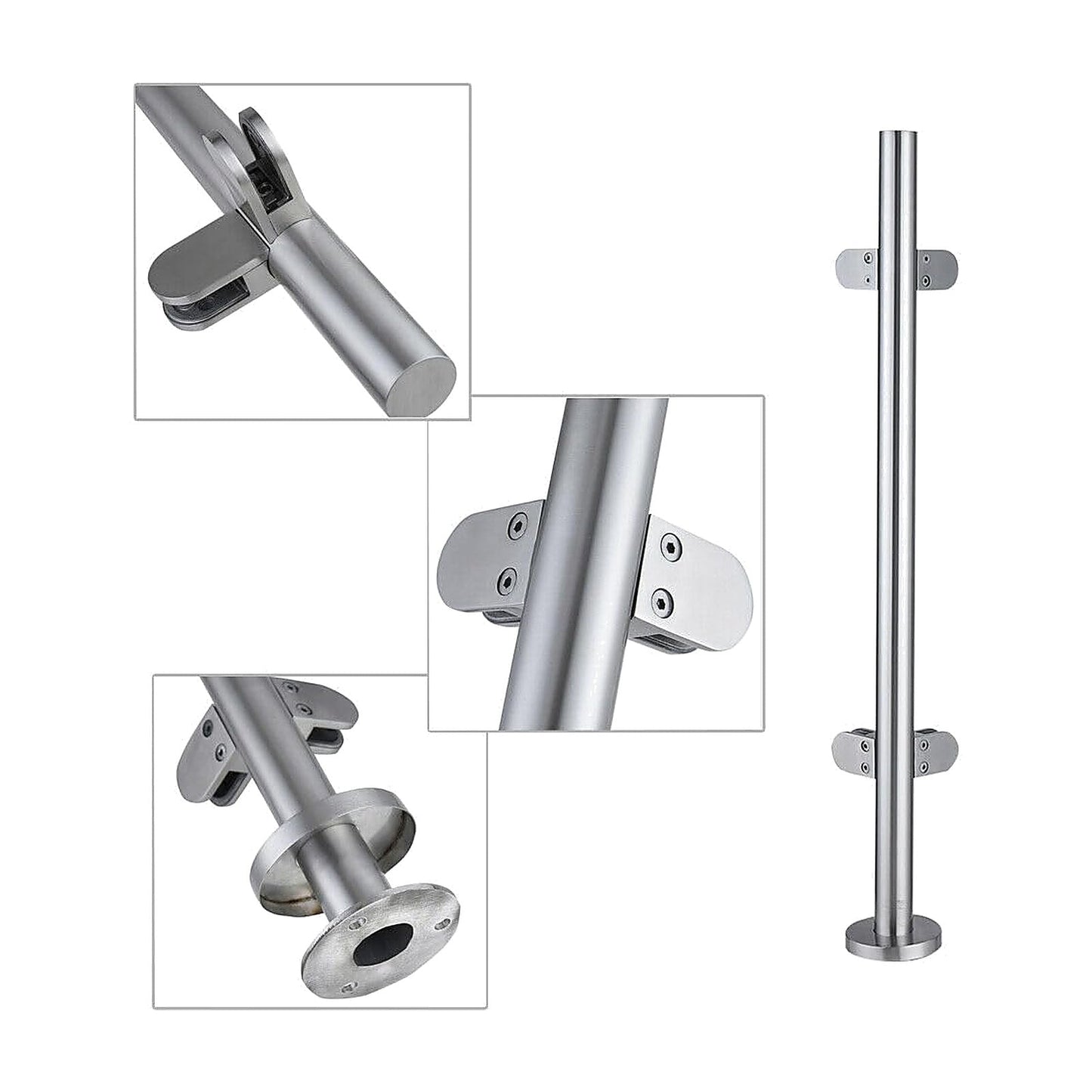 316 stainless steel handrail balustrade corner post with clamps