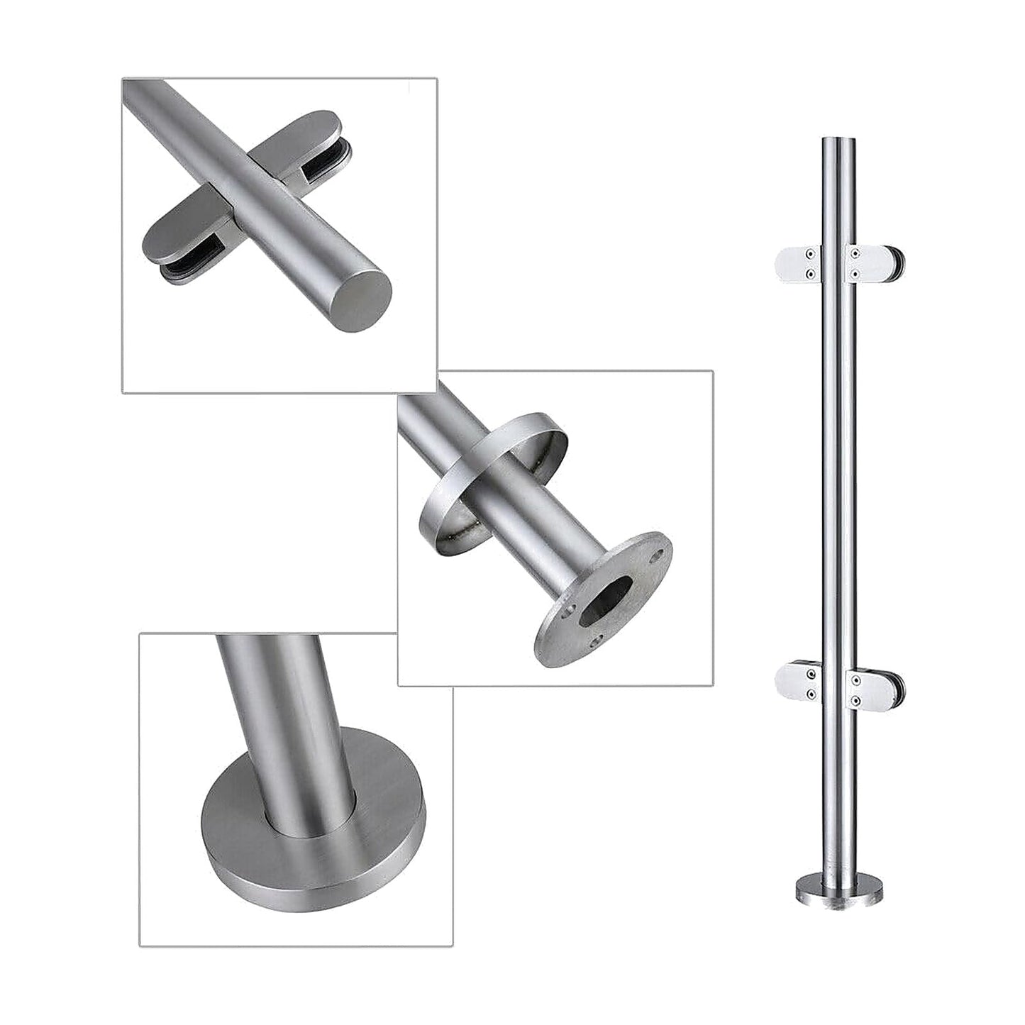 316 stainless steel handrail balustrade centre post with clamps