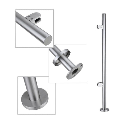 316 stainless steel handrail balustrade end post with clamps
