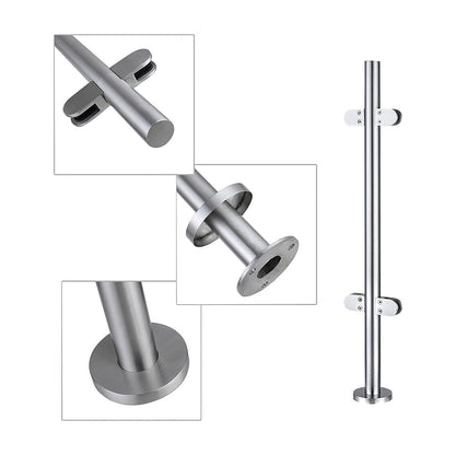 316 stainless steel balustrade centre post with four glass clamps