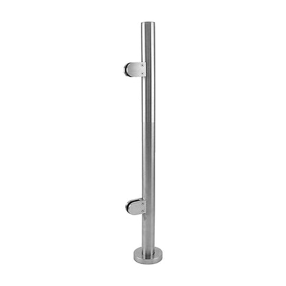 316 stainless steel balustrade end post with two glass clamps