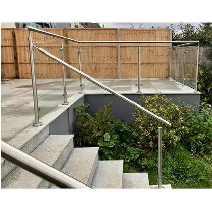 Adjustable staircase spigot installed on a sloped balustrade run