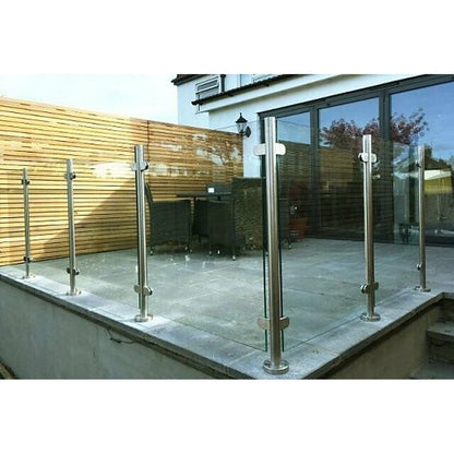 Frameless glass balustrade installed without a handrail