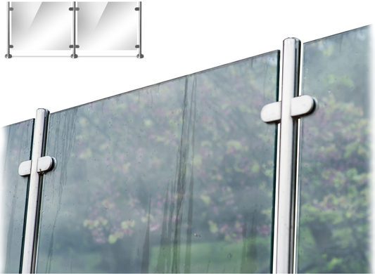 Premium 10mm Toughened Glass Panels & 316 Stainless Steel Balustrade Posts – Heavy Duty Safety Glass & Marine-Grade Metal Poles for Garden, Balcony, Decking, and Patio Railing