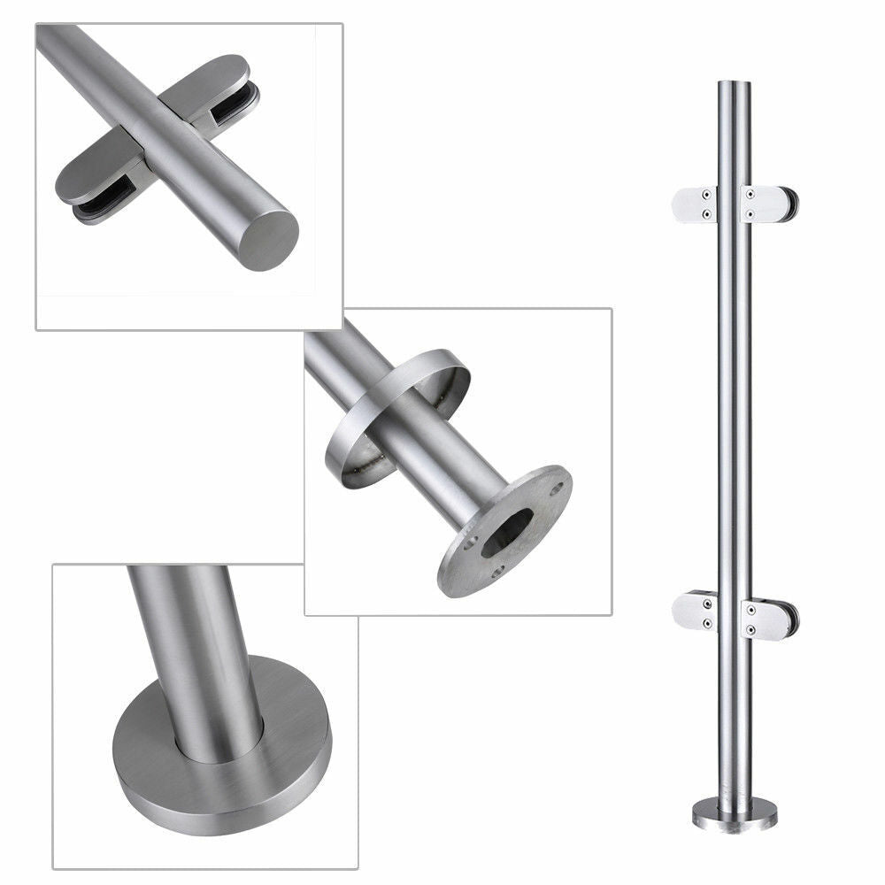 Premium 10mm Toughened Glass Panels & 316 Stainless Steel Balustrade Posts – Heavy Duty Safety Glass & Marine-Grade Metal Poles for Garden, Balcony, Decking, and Patio Railing