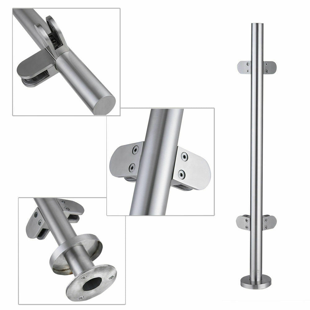 Premium 10mm Toughened Glass Panels & 316 Stainless Steel Balustrade Posts – Heavy Duty Safety Glass & Marine-Grade Metal Poles for Garden, Balcony, Decking, and Patio Railing